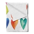 thumbnail image 2 of Grunge Soft Flannel Fleece Blanket, Rainbow Color Heart Shapes Valentine's Day Design Romantic His and Hers Theme, Cozy Plush for Indoor and Outdoor Use, 50" x 70", Red Blue Yellow, by Ambesonne, 2 of 5