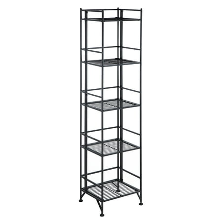 Convenience Concepts Designs2Go Metal Folding 5 Shelf Bookcase, Black