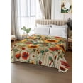 thumbnail image 2 of Spring Floral Queen Size Flat Sheet, Wrinkleproof & Fadeproof Cooling Flat Bed Sheet Only, Summer Sunflower Botanical Vintage Breathable Soft Bedding Top Sheets 90 x 102 Inches, 2 of 8
