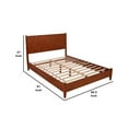 thumbnail image 5 of Benjara Full Platform Bed with Panel Headboard, Cherry Brown, 5 of 5