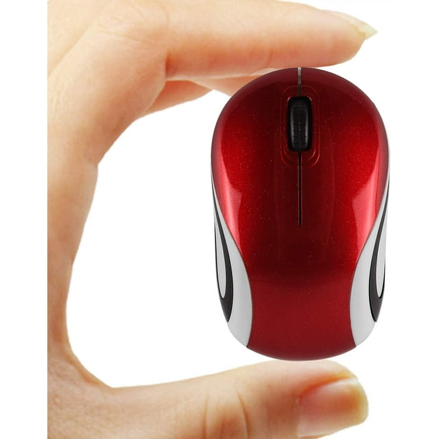 Mini Petite Souris Sans Fil Taille Enfant Optique Portable avec Récepteur USB Rouge