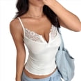 thumbnail image 1 of Camisola de Encaje con Cuello en V y Tirantes Finos para Fiesta en Club. M, 1 of 9