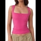thumbnail image 2 of Camiseta Sin Mangas con Cuello Cuadrado para Mujer, Color Rojo Rosa L, 2 of 9