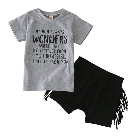 

Qufokar Baby Boy Photo Clothes 2T Boys Clothes Summer Summer Toddler Boys Short Sleeve Prints Tops Tassels Shorts Two Piece Outfits Set for Kids Clothes Winter Clothes for Toddler Boys