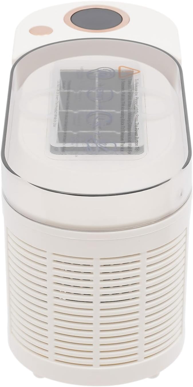 Mini Ice Maker Machine for Countertop 8 Cubes in 15 Mins 120W Smart Quiet White Portable Ice Machine with Clear Cover and Clip for Home Kitchen Camping RV