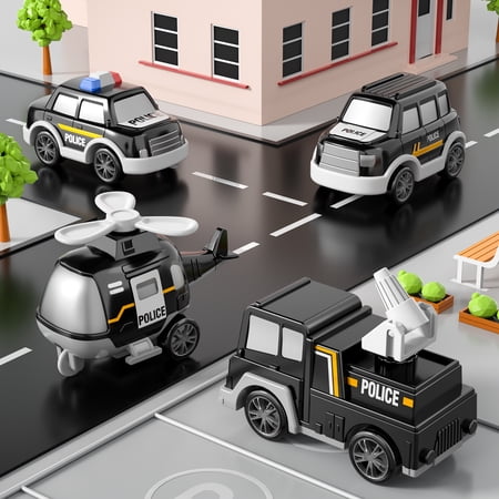 LUCKY DOUG POLICE TRUCK TOYS FOR 2-6 YEARS OLD BOYS, TODDLERS BOYS TOYS, POLICE CAR TOYS, GIFTS FOR BOYS AGES 2+