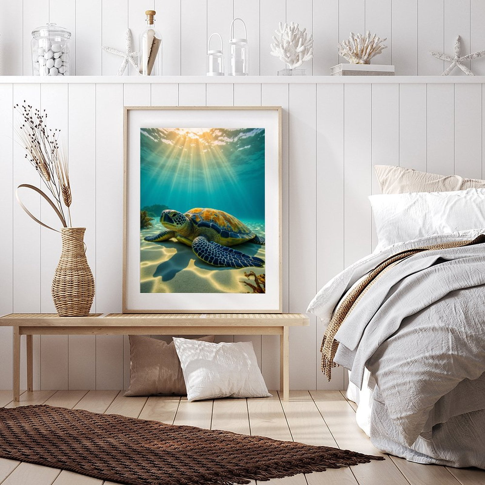 Diamond Art Kits for Adults - 5d Sunlit Sea Turtle Underwater Scene Diamond Painting for Adults, Diamond Art for Adults Beginners, Diamond Painting Kits for Adults for Home Wall Decor