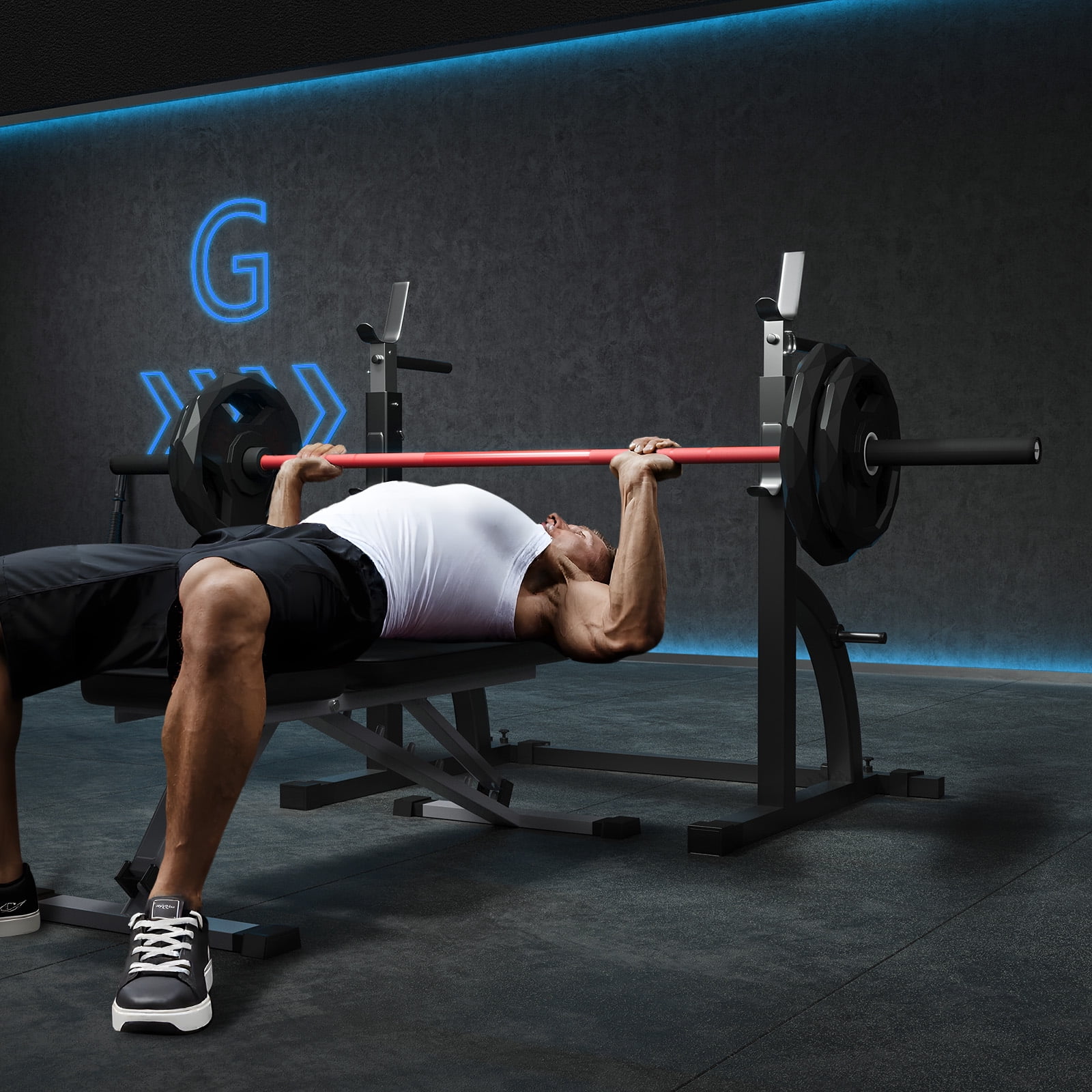 7FT  Barbell for Weightlifting. Power Lifting. 2 Inch Strength Training Bar for Squats. Deadlifts. Presses. Rows. Curls - 700lbs/1000lbs/1500lbs Capacity