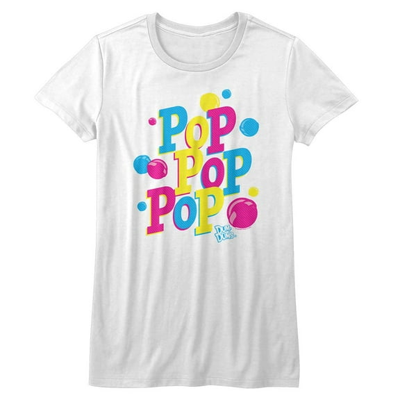 Dum Dums Pop Pop Pop White Junior Women's T-Shirt