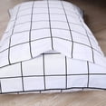 thumbnail image 1 of LANPEI White Plaid Comforter Set Buffalo Plaid Summer Quilt 100% Cotton Fabric Grid Checkered Duvet Insert Soft Microfiber Filled Lightweight Reversible Black White Geometric Comforter Set 3Pcs, King, 1 of 7