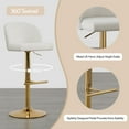 thumbnail image 6 of Spruce & Spring Modern Adjustable Swivel Bar Stool with Air-Lift Set of 3, White with Gold Frame, 6 of 10