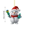 thumbnail image 4 of nTRIUQJ Mini Snowman Hanging Ornaments Christmas Tree Decorations Small 2D Acrylic Decoration Xmas Mantel Door Decor Ornament E, 4 of 7
