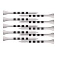 thumbnail image 1 of Paquete de 100 tees de golf profesionales de bambú con rayas, escala, irrompibles, largos y duraderos. 70mm Blanco, 1 of 8