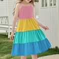 thumbnail image 5 of Nmnitkp Girl Dresses Cute Dresses for Girls Sundress Summer Boho Sleeveless Strap Smocked Tiered Dresses Yellow,9 Years, 5 of 7