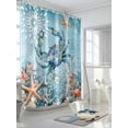 thumbnail image 3 of Shower Curtain, Crab Coral Starfish Ocean Coastal Washable Shower Curtain with Hooks Bath Decor Fabric Shower Curtains for Bathroom, Hotel, Stalls, Bathtubs, 48x72 Inch, 3 of 6