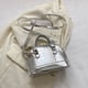 thumbnail image 5 of Bolso de hombro Mujer Cocodrilo Patrón Shell PU Cuero Tote Bag (Plata), 5 of 8