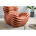 thumbnail image 5 of Accent Chair with Ottoman,Barrel Chair Round Armchair with Footrest,Mordern Comfy Stripe Chair for Living Room Bedroom Reading Room,Red, 5 of 5