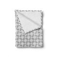 thumbnail image 2 of Geometric Soft Flannel Fleece Blanket, Minimalist Pattern with Intersecting Squares Grayscale Lattice Mosaic, Cozy Plush for Indoor and Outdoor Use, 50" x 70", Black Pale Grey White, by Ambesonne, 2 of 6