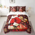 thumbnail image 2 of Homewish Teens Santa Claus 7 Pieces Bedding Comforter Set,Happy Xmas Christmas Full Bedding Set Lightweight,Winter Snowflake Fitted Sheet Flat Sheet,Geometric Bedroom Decor,Reversible, 2 of 8
