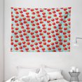 thumbnail image 1 of Strawberry Tapestry, Romantic Vintage Print with Strawberries and Polka Dots, Wall Hanging for Bedroom Living Room Dorm Decor, 80W X 60L Inches, Baby Blue Vermilion Pistachio Green, by Ambesonne, 1 of 2