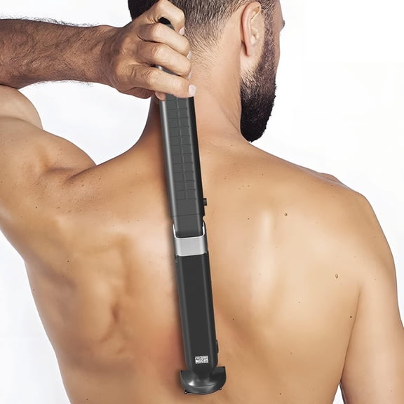 Groom Essentials Electric Back Shaver and Hair Trimmer for Men Body Groomer with Extendable Back Blade Electric Razor for Hard to Reach Areas Back Shavers and Manscaping Tool for Men Battery Powered