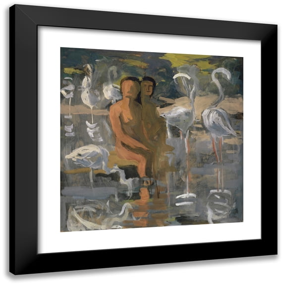 Paul Altherr 20x20 Black Modern Framed Museum Art Print Titled - Flamingos (1913-15)