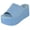 Blue Denim, variant on Berness Women's Platform Wedge Slide Sandals – Open Toe Slip-On Flatform Mule Sandals, Comfortable Summer Shoes FLORA Hot Neon Pink Fuchsia 10