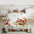 thumbnail image 3 of Manfei Magical Santa Claus Full Size Comforter Sets, Kawaii Christmas Reindeer Animal Bedding Comforter Set, Teens Kids Child Reversible Bedding Sets, Lightweight Room Decor, 3-Piece, 3 of 9