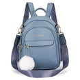 thumbnail image 1 of Mochila de tres capas con cremallera para mujer, colgante de Bola de Pelo para chica, bolsos escolares para estudiantes, mochila informal de viaje de Color sólido para mujer Fivean unisex, 1 of 2