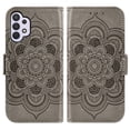 thumbnail image 4 of Compatible with Samsung Galaxy A32 4G 6.4 inch Wallet Phone Case and Tempered Glass Screen Protector Flip Credit Card Holder Stand Mandala Flower Cell Cover for A 32 32A S32 G4 SM-A325M/DS Gray, 4 of 9