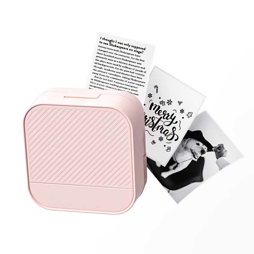 M02L Portable Printer, Wireless Mini Sticker Printer with 1/3/6 Rolls of Thermal Paper, Thermal Mini Printer, Portable Note Taking, Diary, Memo, Photo Learning Work with Smartphone