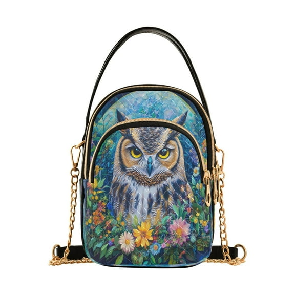DIXRUYEE Cross Body Fashion Shoulder Waist Purse Bags Owl's Enchanted Garden Pocket Handbags