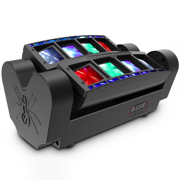 Lumière de Scène à Tête Mobile DJ Lumière Araignée LED 8x10W RGBW 4 Couleurs Lumière LED Disco DMX512 Portable DJ Disco Lumière de Scène LED pour KTV P