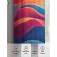 thumbnail image 6 of Abstract Water Ripple Sheer Curtains 54 Inches Long 2 Panels Watercolor Colorful Stripe Light Filtering Semi Sheer Window Curtains Drapes for Bedroom Living Room 52"x54", 6 of 7