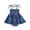 Blue, variant on Lopecy-Sta Romper Dress for Newborn Solid Color Summer Baby Summer Outfits Sleeveless Tie Up Shoulder Smocked Ruffle Bodysuit