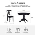 thumbnail image 6 of DHP Aubrey 5-Piece Wood Dining Set, Round Pedestal Table and 4 Chairs, Black, 6 of 10