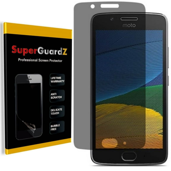 [2-PACK] For Motorola Moto G5 (5th Gen) - SuperGuardZ Privacy Anti-Spy Screen Protector, Anti-Scratch, Anti-Bubble, Anti-Fingerprint