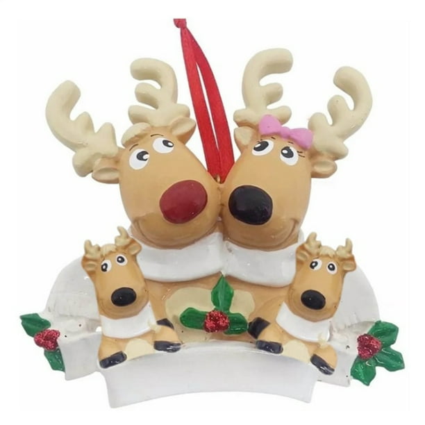 Árbol De Navidad Personalizado Ciervo Reno Versión Familiar Colgante 2021 Adorno De Regalo De Invierno Cateissary HA044215-02