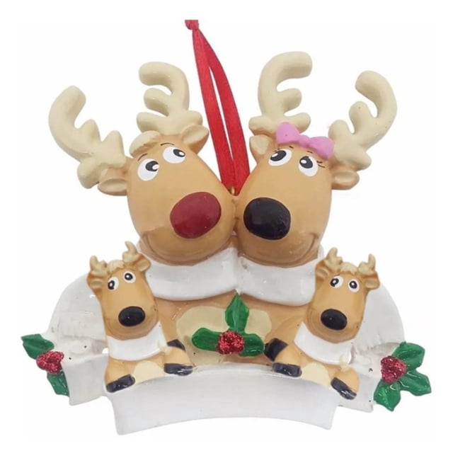 Árbol De Navidad Personalizado Ciervo Reno Versión Familiar Colgante 2021 Adorno De Regalo De Invierno Sweethay HA044215-02