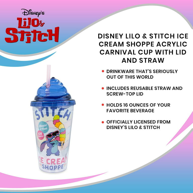 Disney Lilo & Stitch Ohana Carnival Cup with Lid and Straw | Holds 32 Ounces