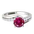 thumbnail image 6 of Mauli Jewels Engagement Rings for Women 1.15 Carat Halo Created Ruby and Diamond Engagement Ring Crafted 4 Prong-Setting 14k Solid White Gold, 6 of 7