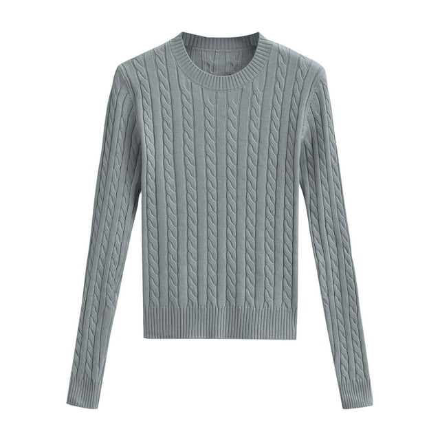Timegard Chandails pour Femmes Col Rond Manches Longues Chandail Automne Hiver Décontracté Confortable Bas