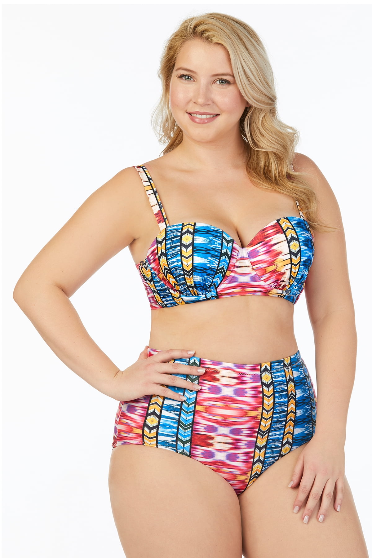 Raisins Curve Juniors Plus Size Around The World Underwire Lush Bra Swim Top - Walmart.com