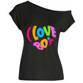 thumbnail image 4 of ICHUANYI Clearance Fashion Woman Causal Cold Shoulder Printing Blouse Short Sleeve T-Shirt Summer Tops(Black, XXL) ICHUANYI WER2023081006359, 4 of 4
