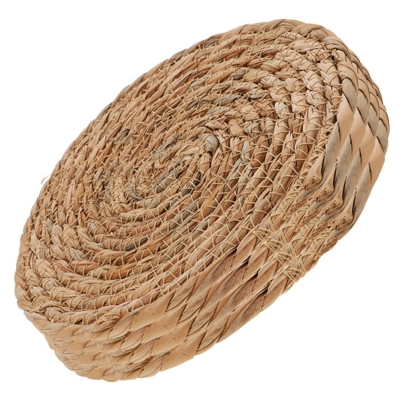 KALLORY 4pcs Round Seagrass Placemats Non-Slip Woven Straw Coasters Insulation Pads for Kitchen Dining Table Coffee Cups