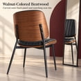 thumbnail image 5 of Black Upholstered Dining Chairs Set of 2, Curved Mid Century Modern Chair - Kitchen Chairs, Dining Room Chairs, Dinning Chair with Faux Leather, Bentwood Side Profile, Metal Legs, Sillas de Comedor, 5 of 9