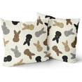 thumbnail image 2 of Spring Easter Pillow Covers 16x16 Set of 2 Brown Coffee Grey Bunny Holiday Decor Soft Cotton Square Cushion Cover for Home Couch Bed, 2 of 6