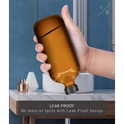 Liba 16 oz Amber Glass Refillable Empty Spray Bottles with Trigger Sprayer, 2 Pack