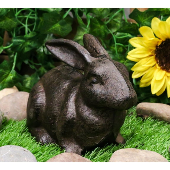 Rustic Vintage Cast Iron Whimsical Bunny Rabbit Abstract Taxidermy Figurine