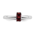 thumbnail image 4 of Solid 925 Sterling Silver Stackable Garnet Ring Eternity Band Size 7, 4 of 6